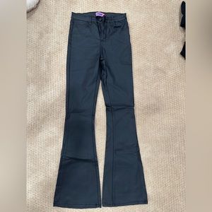 NEVER WORN LEATHER FLARE PANTS!! Super cute